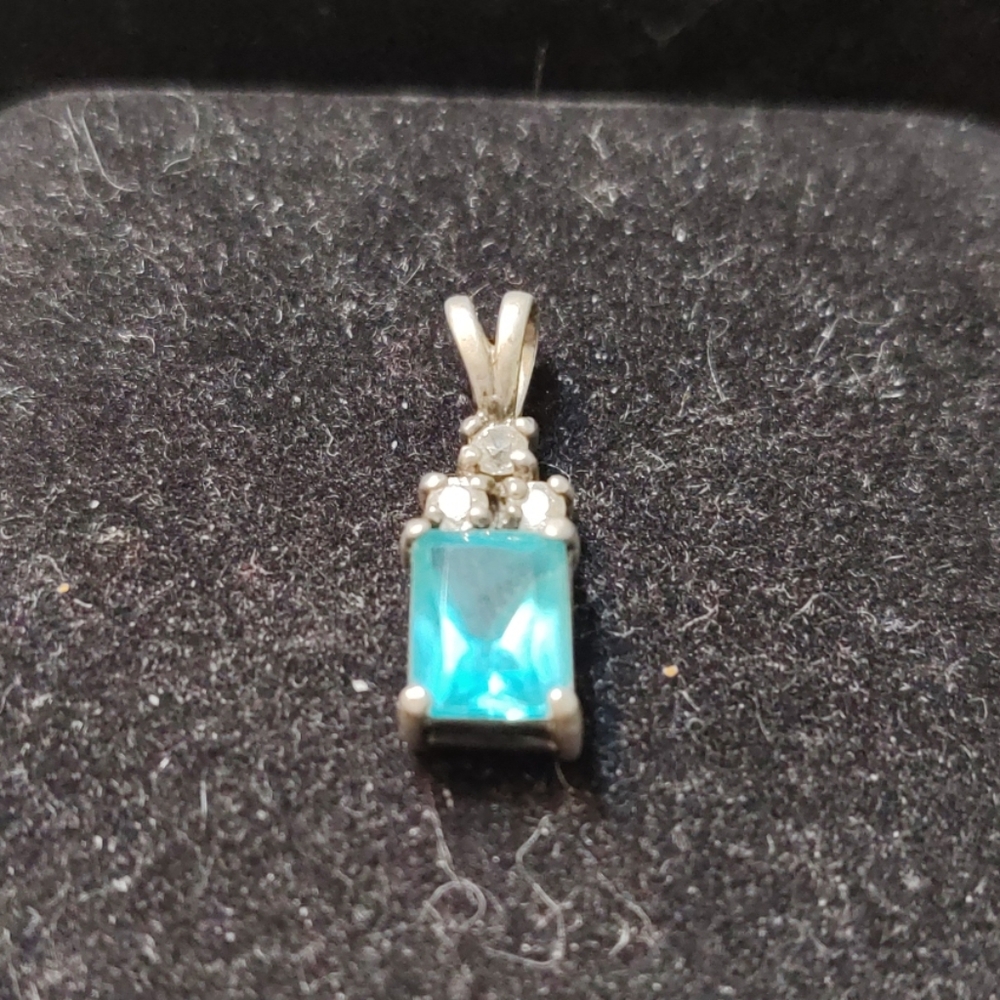 Vintage Blue Topaz Pendant